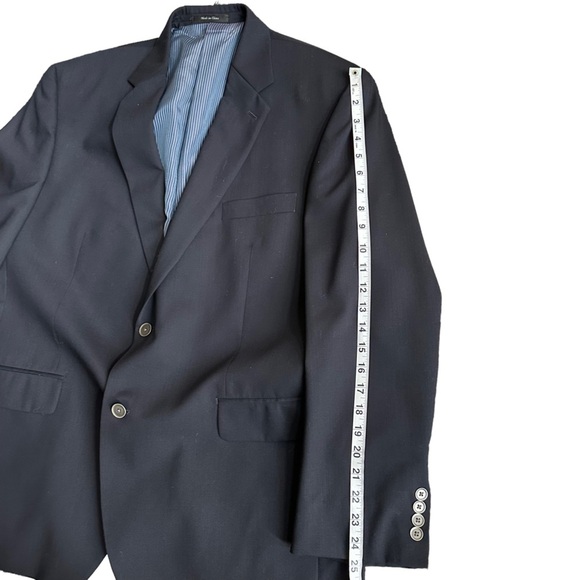 Calvin Klein Mens Black Wool‎ Two Button Sport Coat Blazer Size 46R - Picture 11 of 13